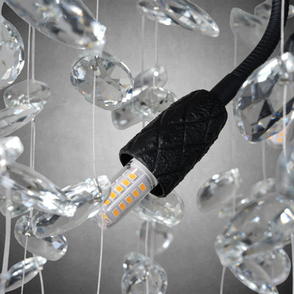 Tree branch-shaped black crystal chandelier