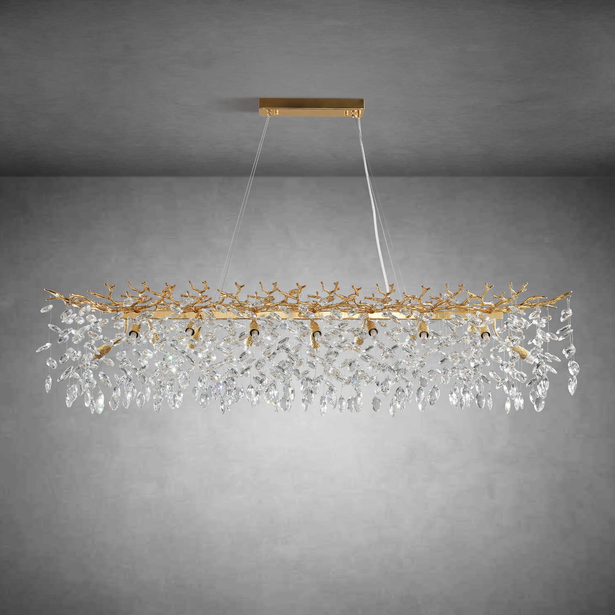 Modern Gold Tree Branch Crystal Chandelier
