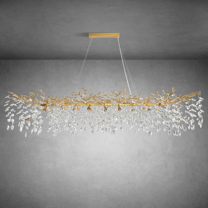 Modern Gold Tree Branch Crystal Chandelier