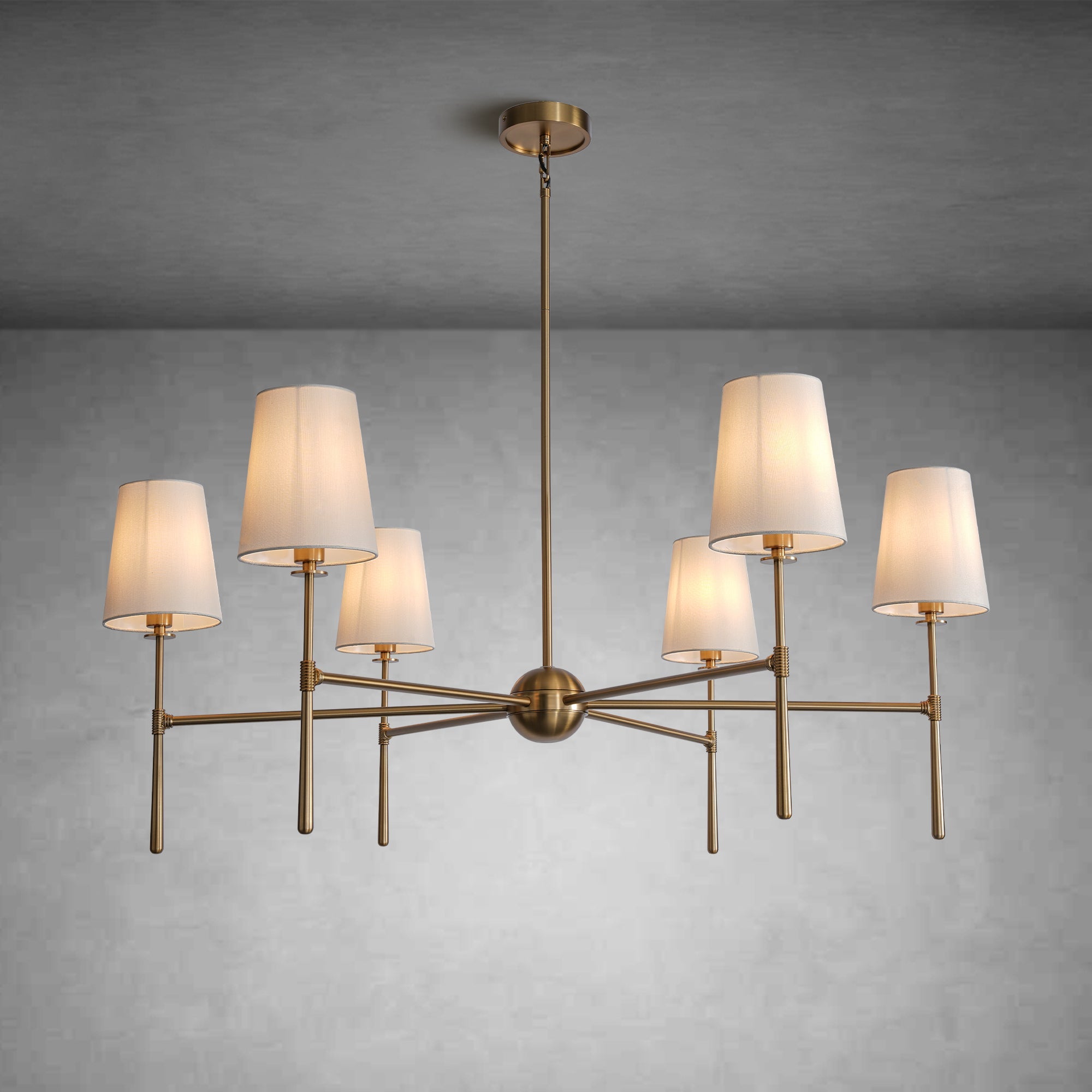 42" Brass Farmhouse Chandelier