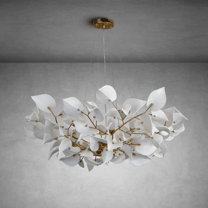 Ceramic Ginkgo Leaf Chandelier