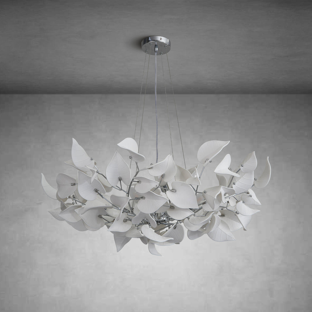 Ceramic Ginkgo Leaf Chandelier