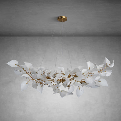 Ceramic Ginkgo Leaf Chandelier