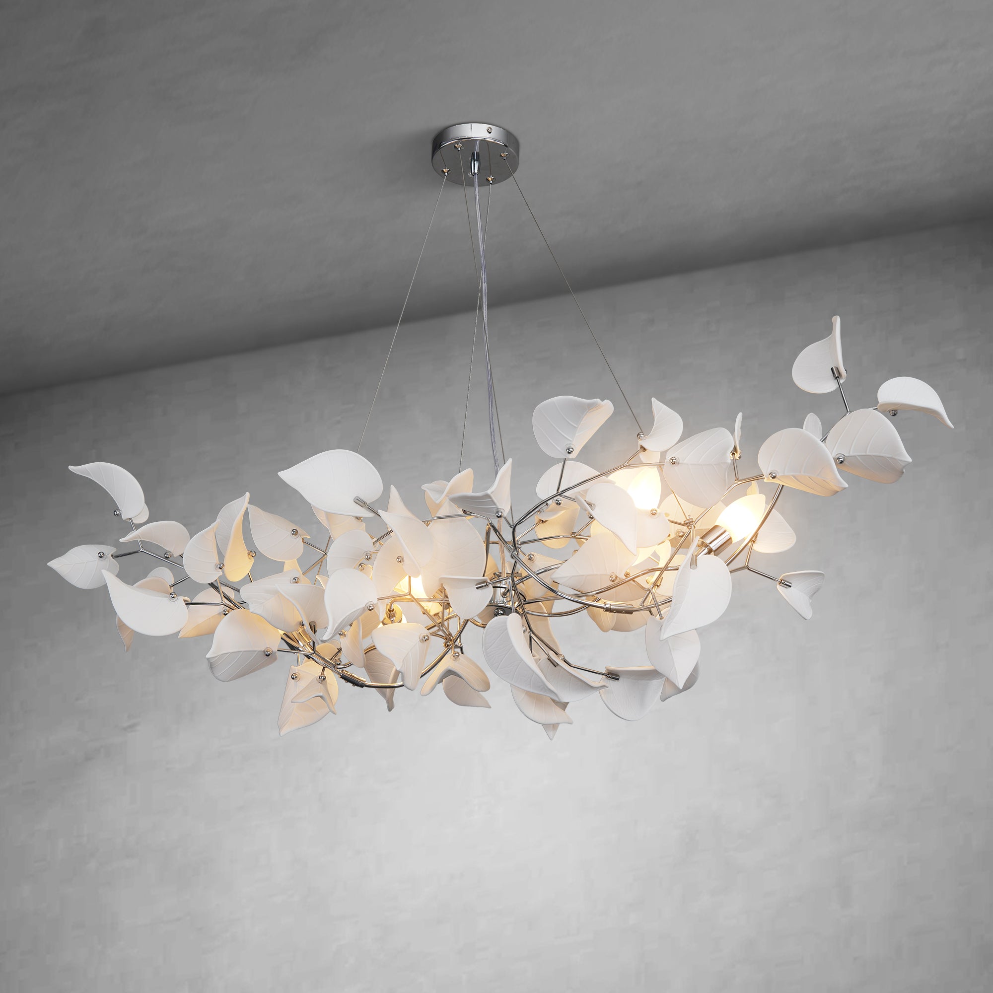 Ceramic Ginkgo Leaf Rectangula Chandelier