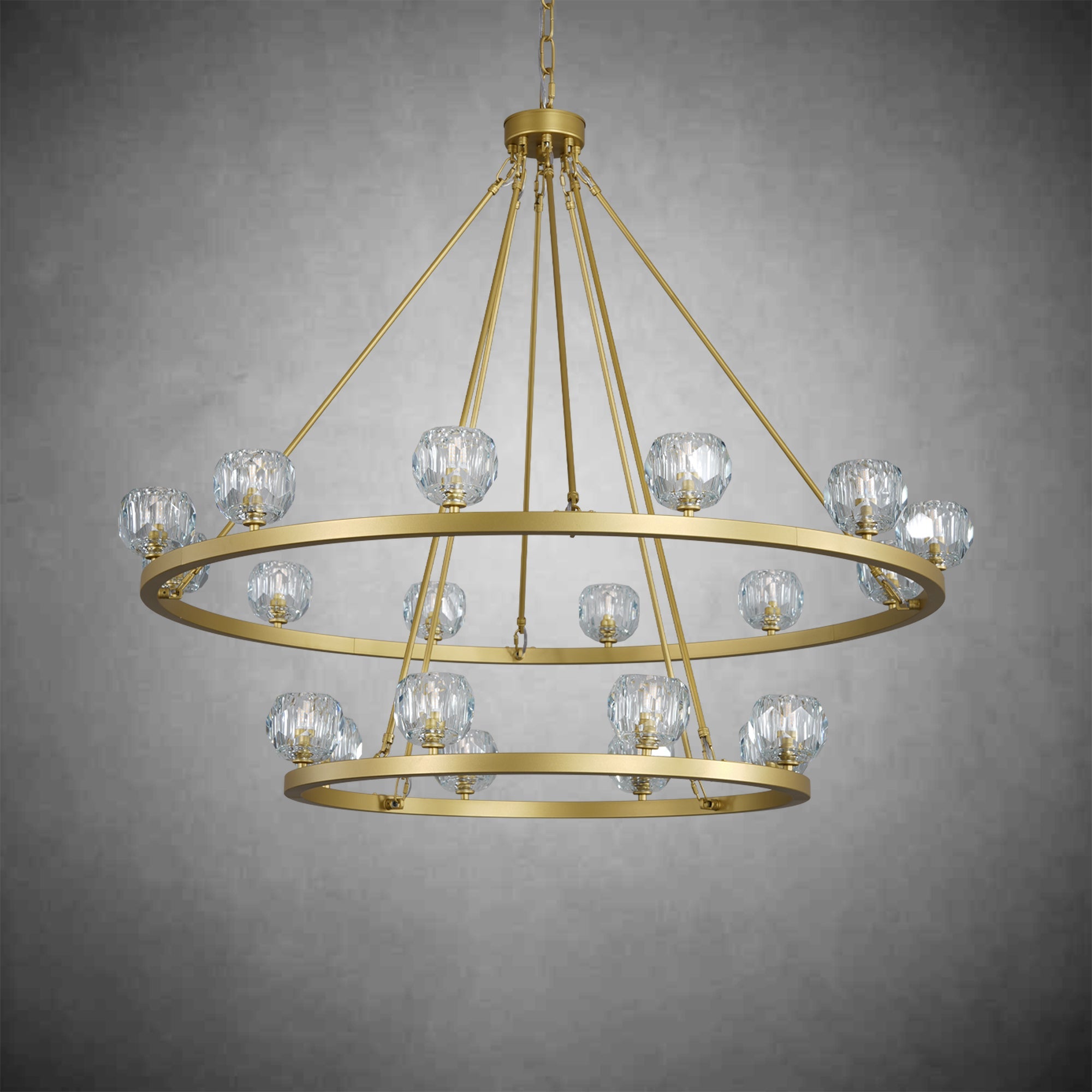 Crystal Chandelier With Carriage Wheel Design