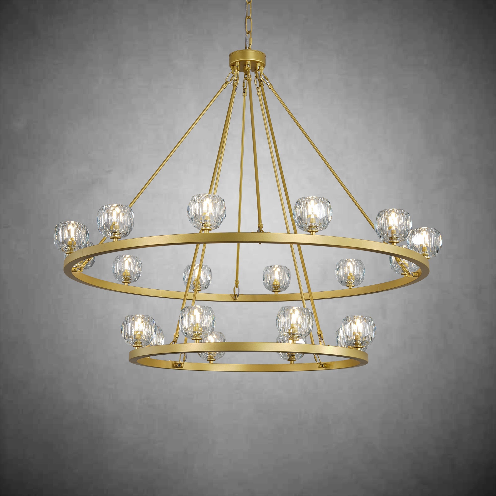Crystal Chandelier With Carriage Wheel Design