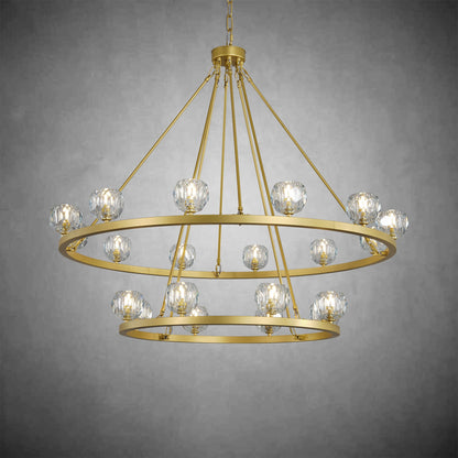 Crystal Chandelier With Carriage Wheel Design