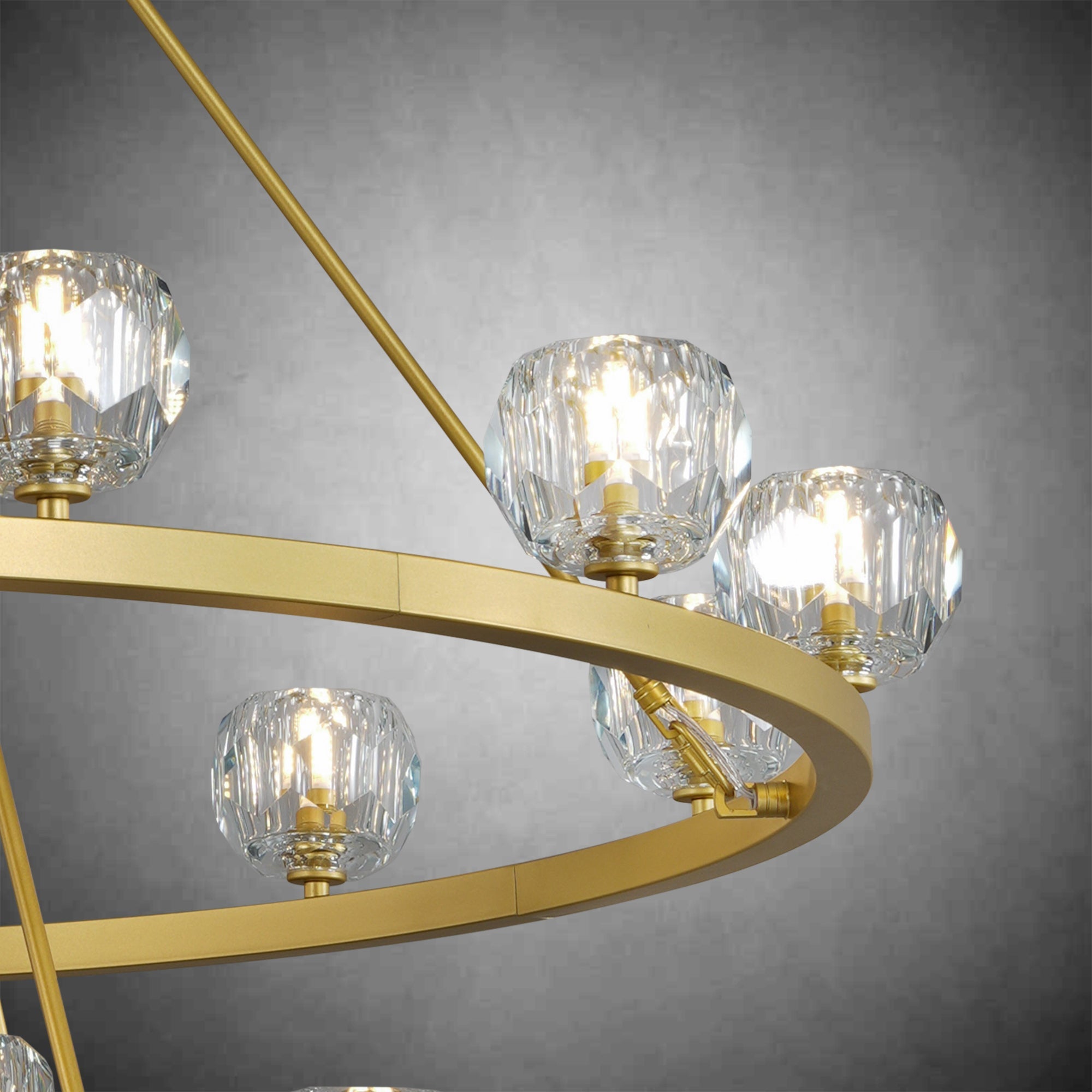 Crystal Chandelier With Carriage Wheel Design