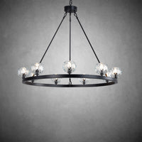Crystal Chandelier With Carriage Wheel Design