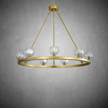 Crystal Chandelier With Carriage Wheel Design