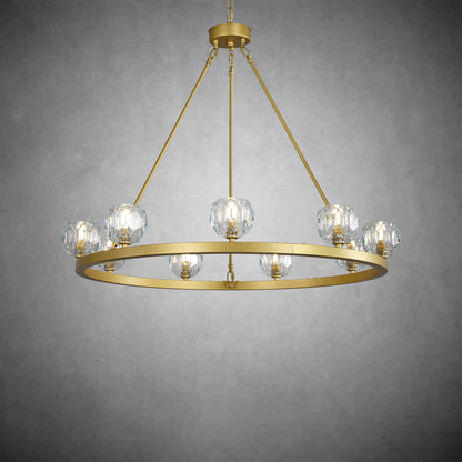 Crystal Chandelier With Carriage Wheel Design