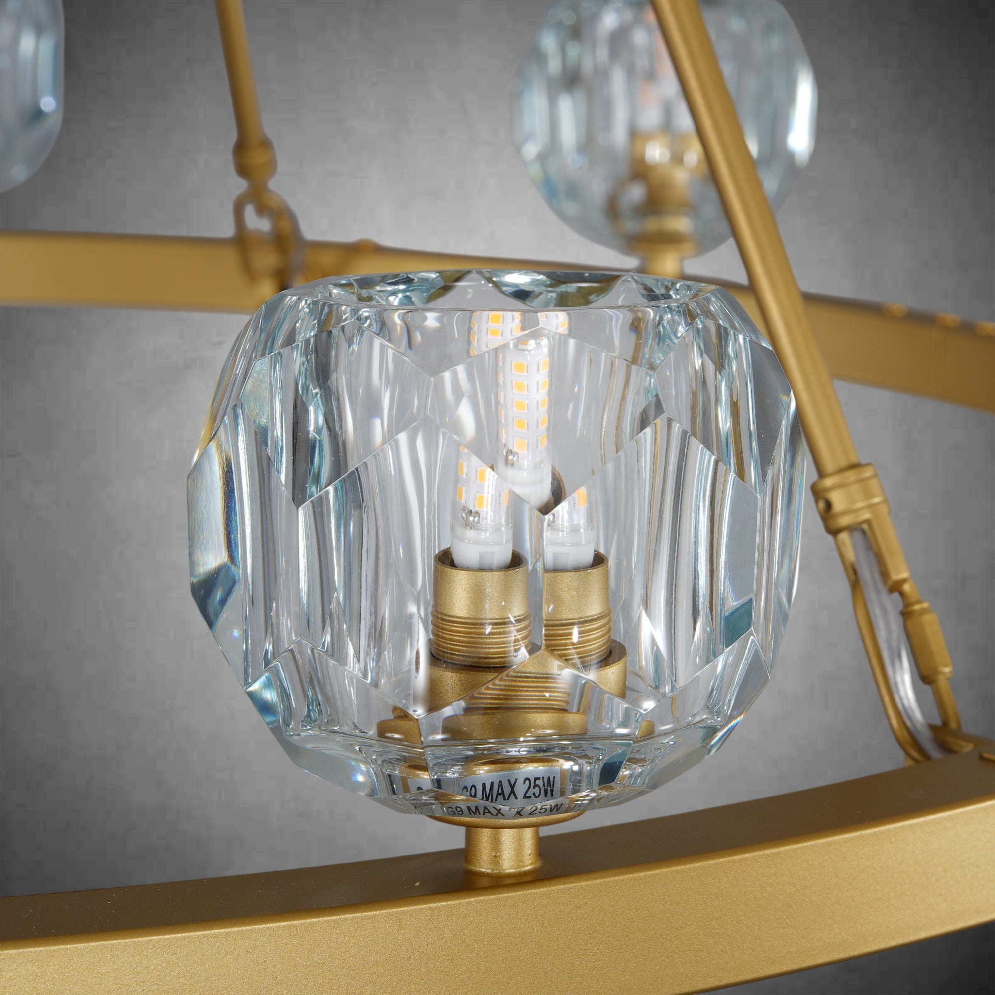Crystal Chandelier With Carriage Wheel Design