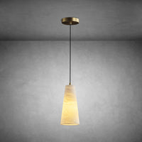 Alabaster Cone-Shaped Pendant Lamp