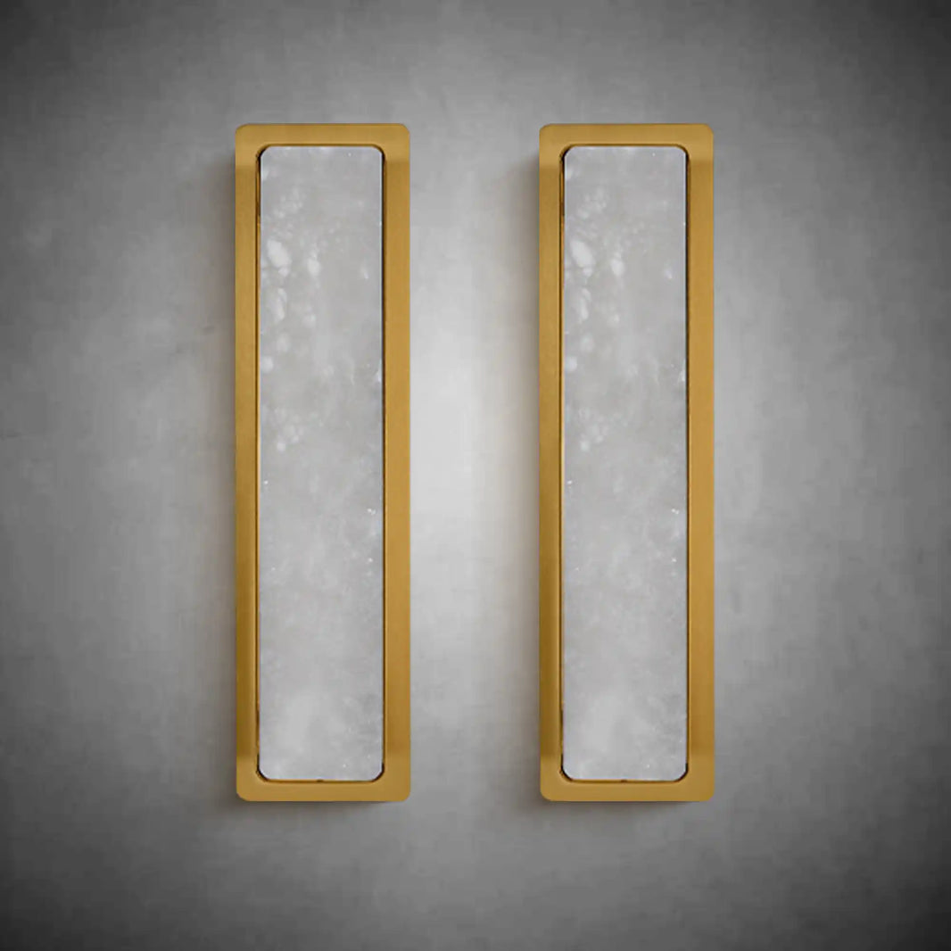 19.7" Alabaster Rectangular Wall Sconces Natural Wall Sconce Set of Two