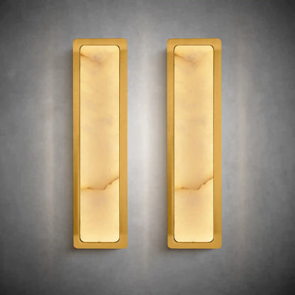 19.7" Alabaster Rectangular Wall Sconces Natural Wall Sconce Set of Two