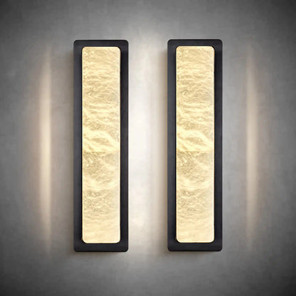 19.7" Alabaster Rectangular Wall Sconces Natural Wall Sconce Set of Two