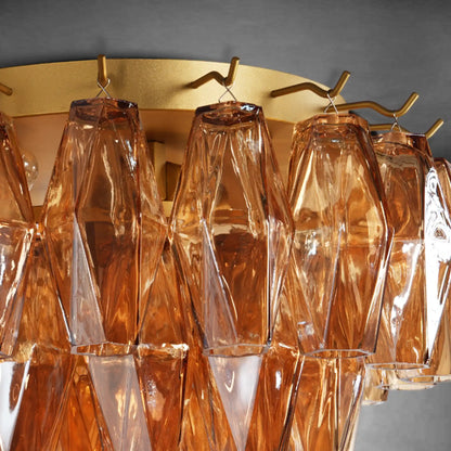 Amber 17" Modern Crystal Glass Round Ceiling Chandelier