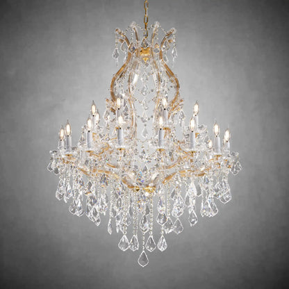 Modern Grand K9 Crystal Chandelier 24/12 Lights Hanging Fixture for High Ceilings