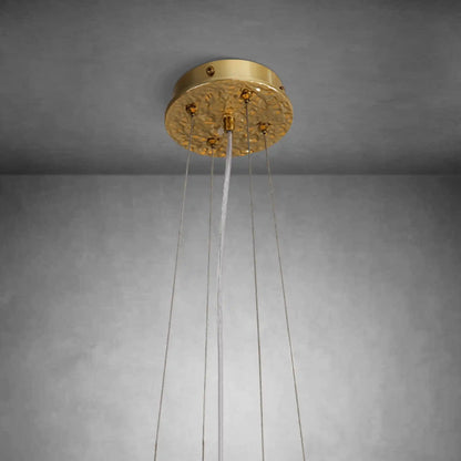 Gold Tree Branch Round Ceramic Ginkgo Leaf Chandelier 32in