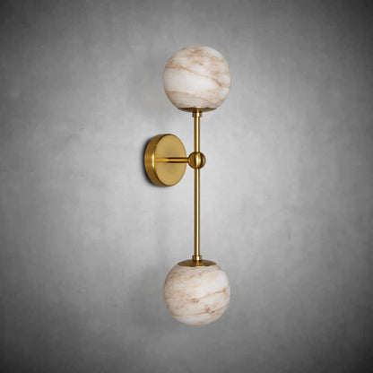 Modern Spanish Marble Globe Wall Light, Indoor Wall Lights Bedside Mirror for Living Room Bedroom Bathroom Hallway Stairs