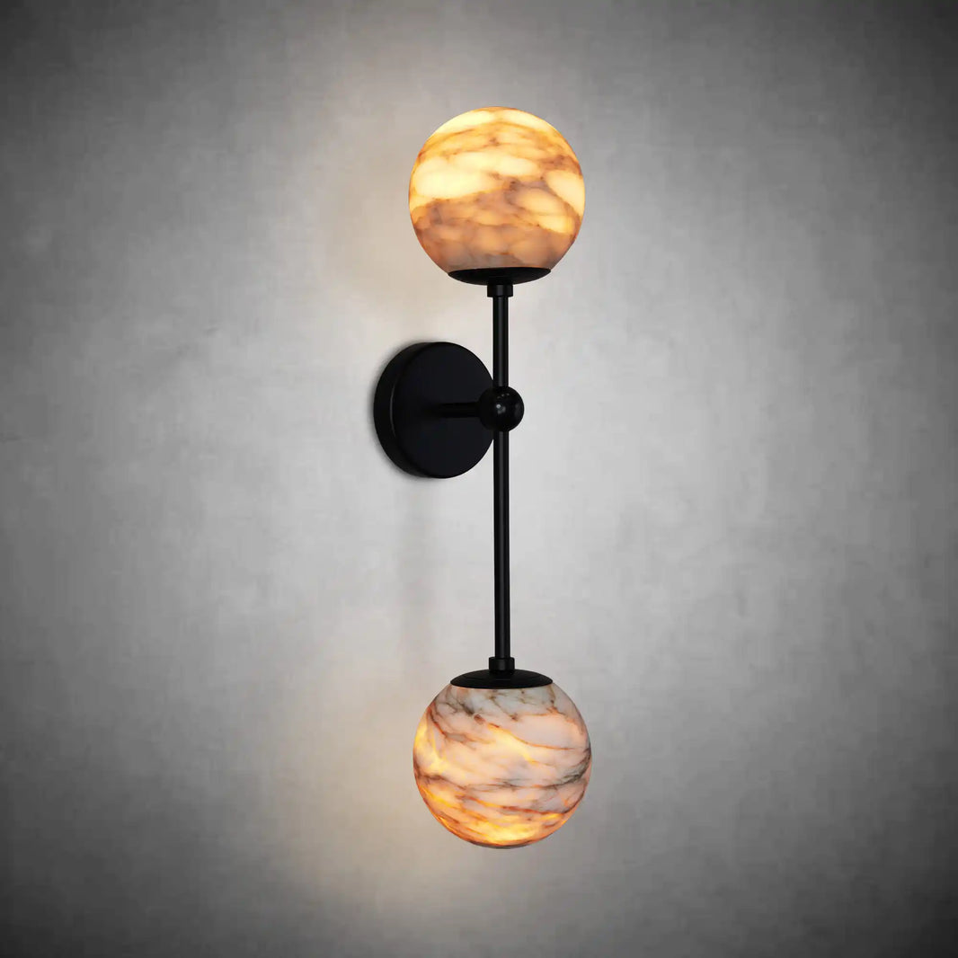 Modern Spanish Marble Globe Wall Light, Indoor Wall Lights Bedside Mirror for Living Room Bedroom Bathroom Hallway Stairs