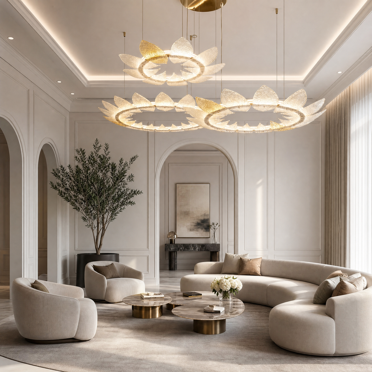 Chandelier For Large Foyer in a dining room