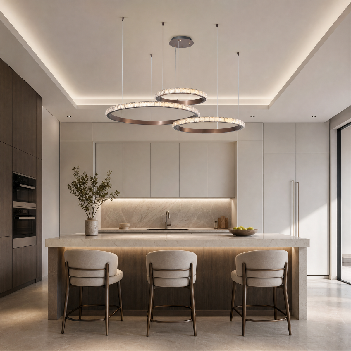 Yiosi Drake Triple-Ring Crystal Chandelier