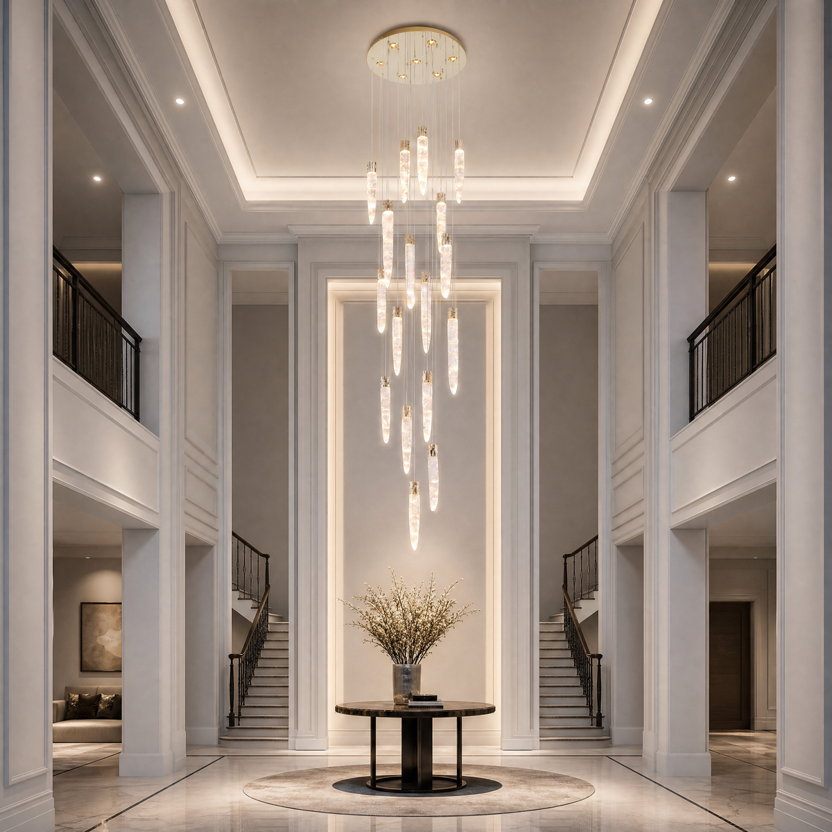 Yiosi Halsey Linear Icicle Crystal Glass Chandelier 47" L