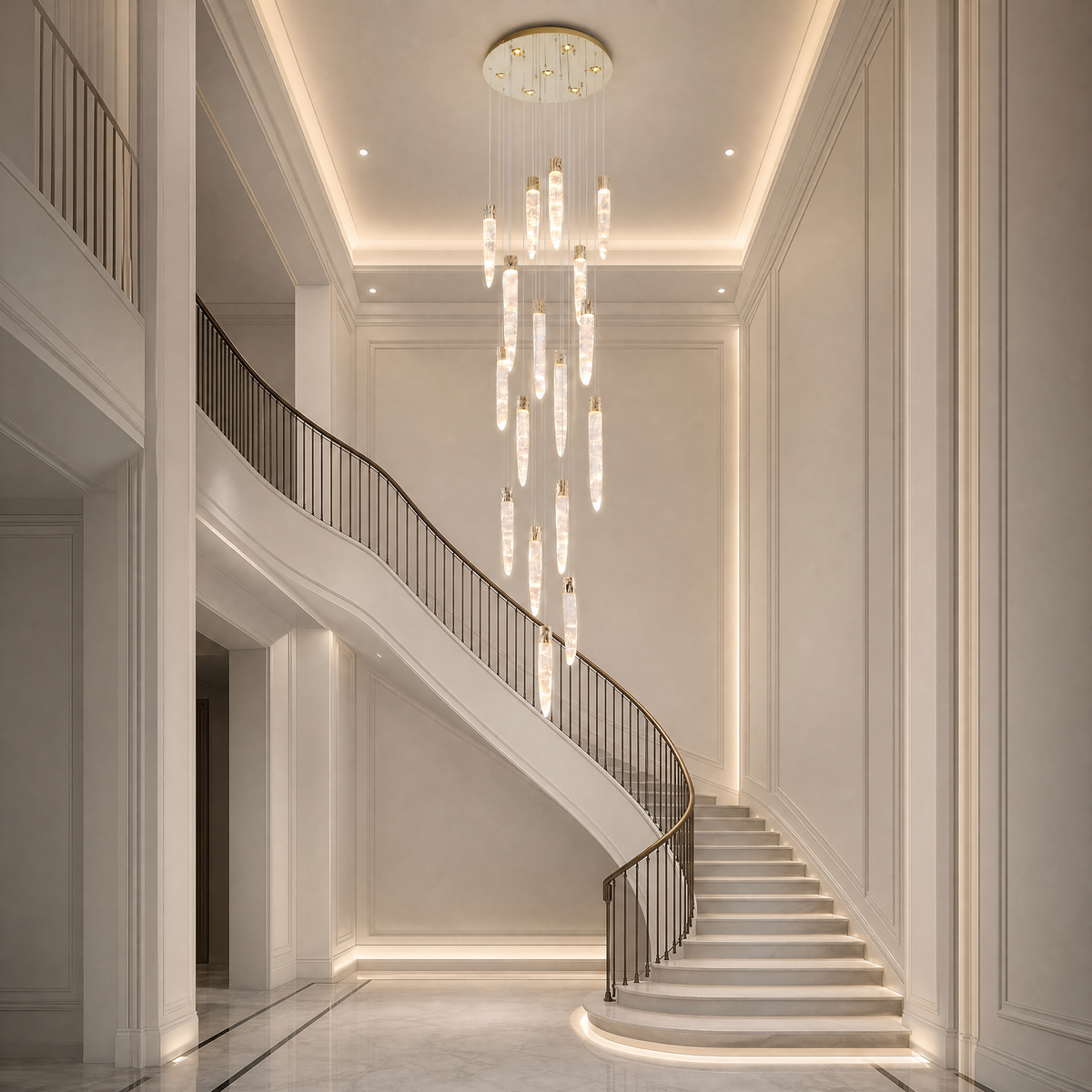 Yiosi Halsey Linear Icicle Crystal Glass Chandelier 47" L