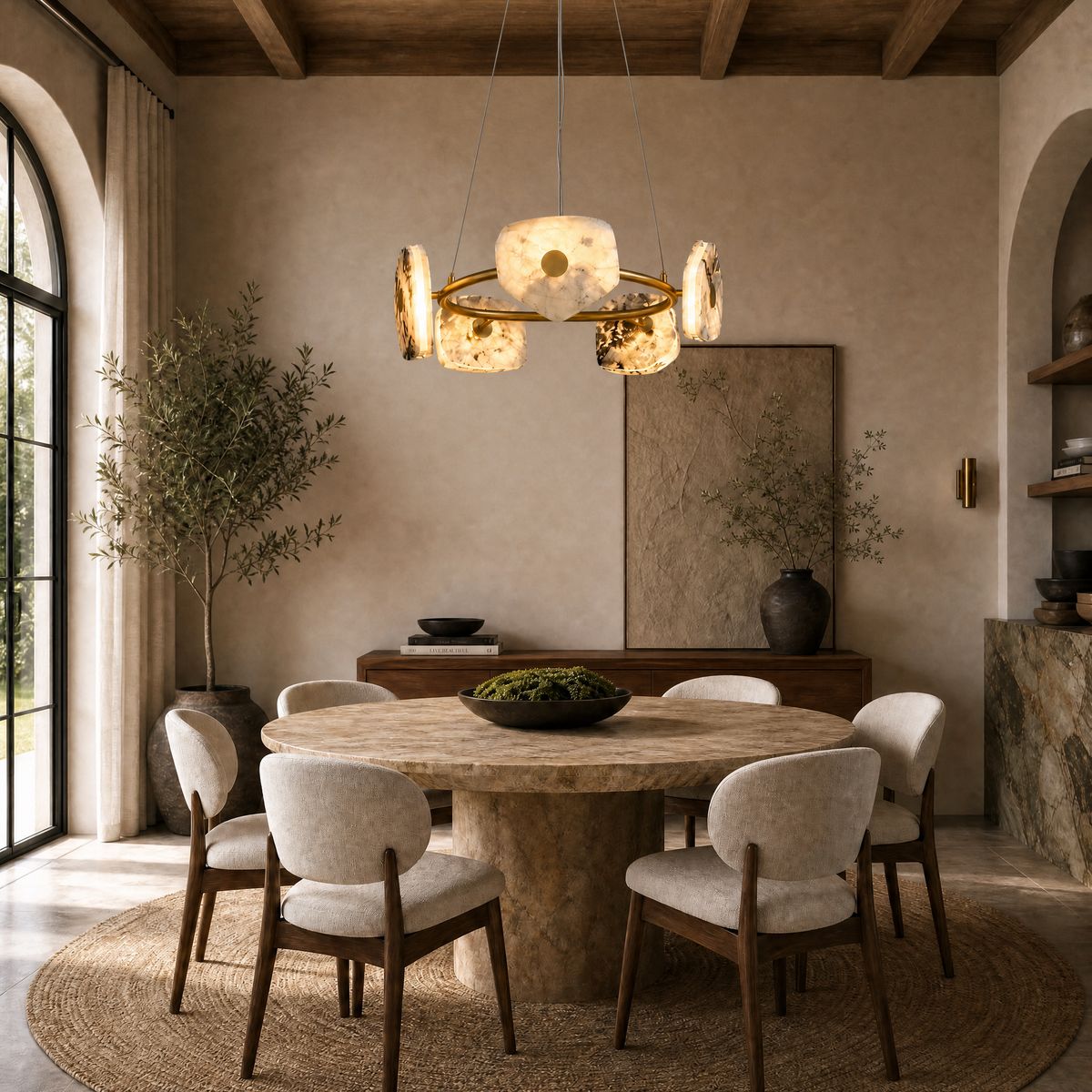 Yiosi High Luxury Natural Stone Chandelier 39"