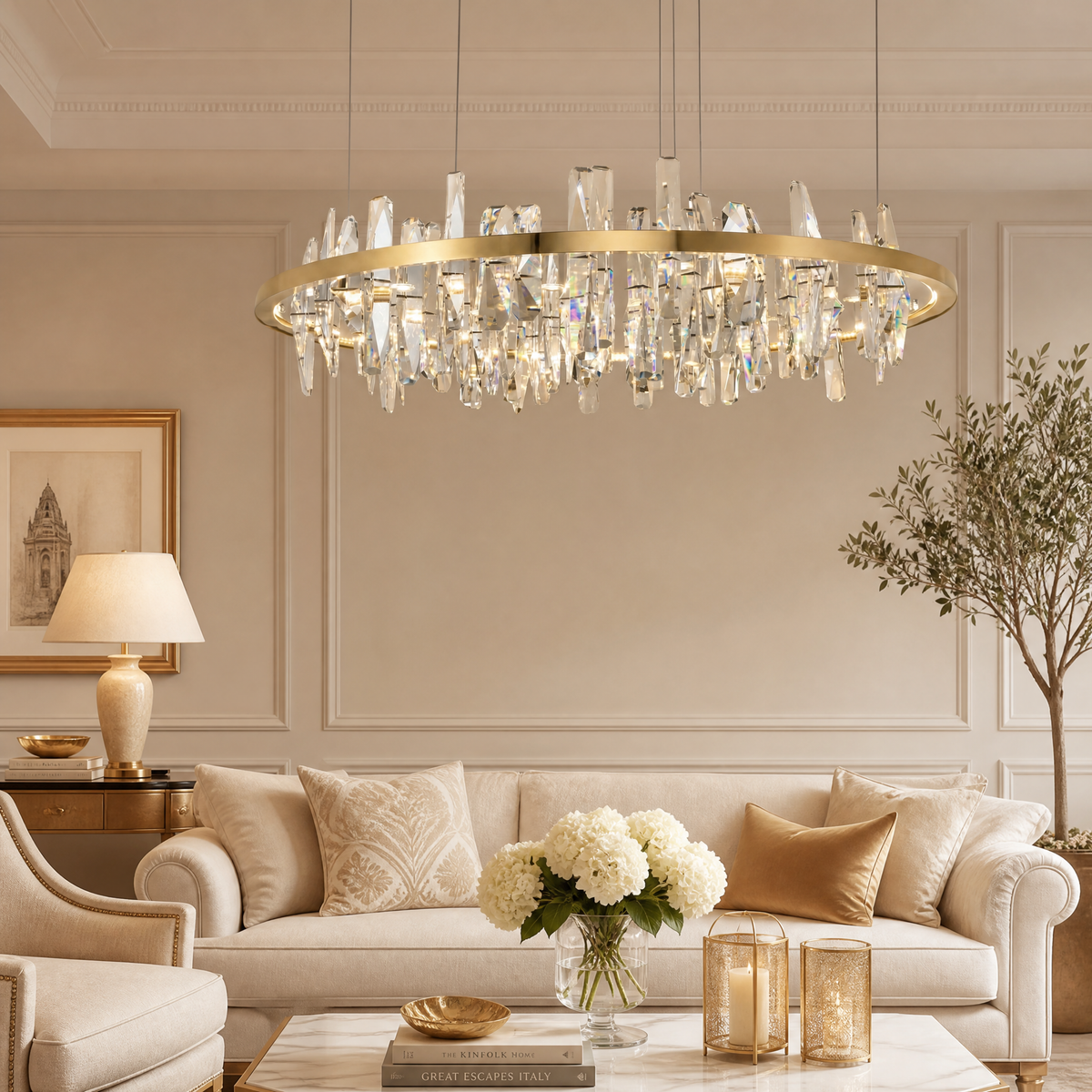 Yiosi Nora Round Crystal Pendant Light