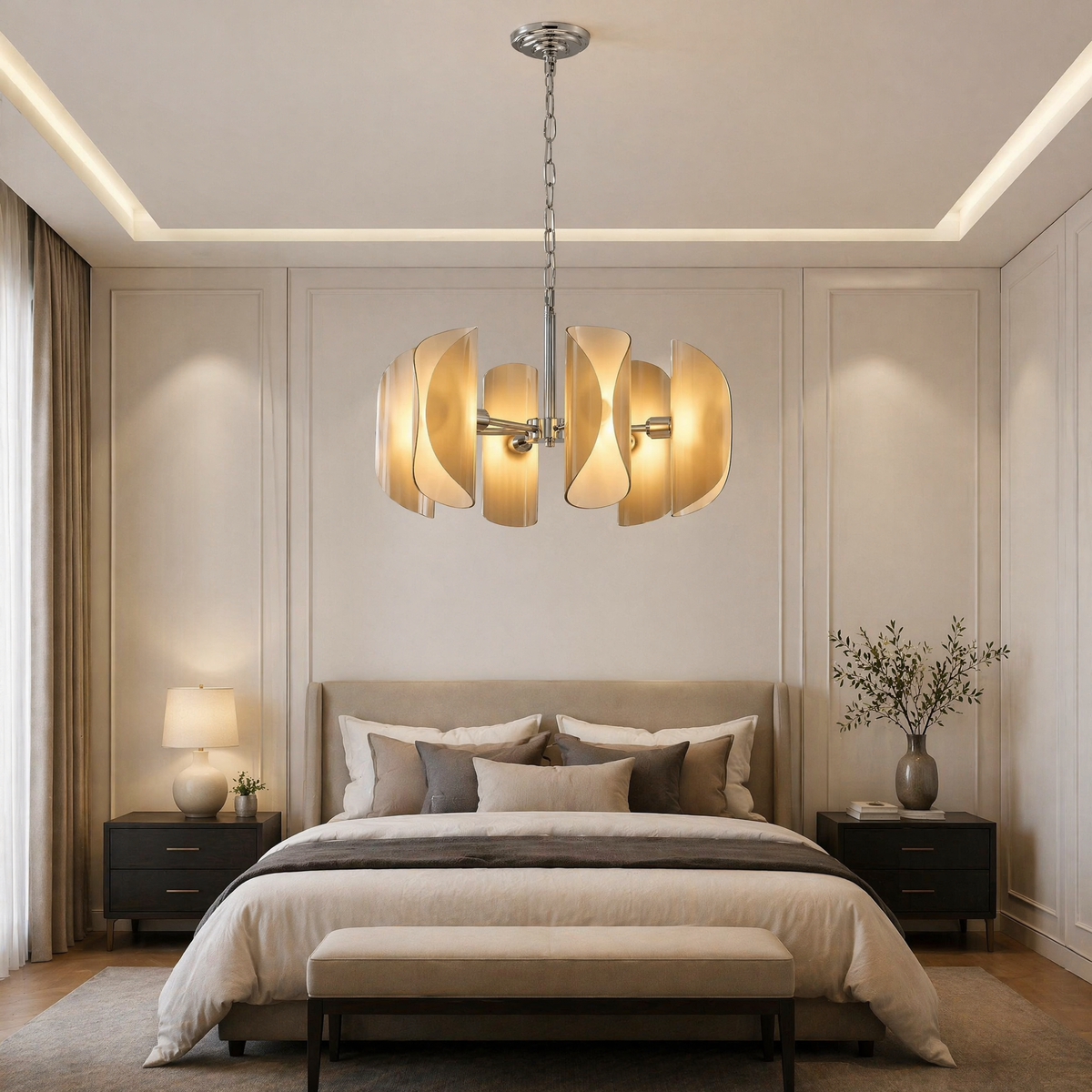 Living Room Chandelier Modern in a living room