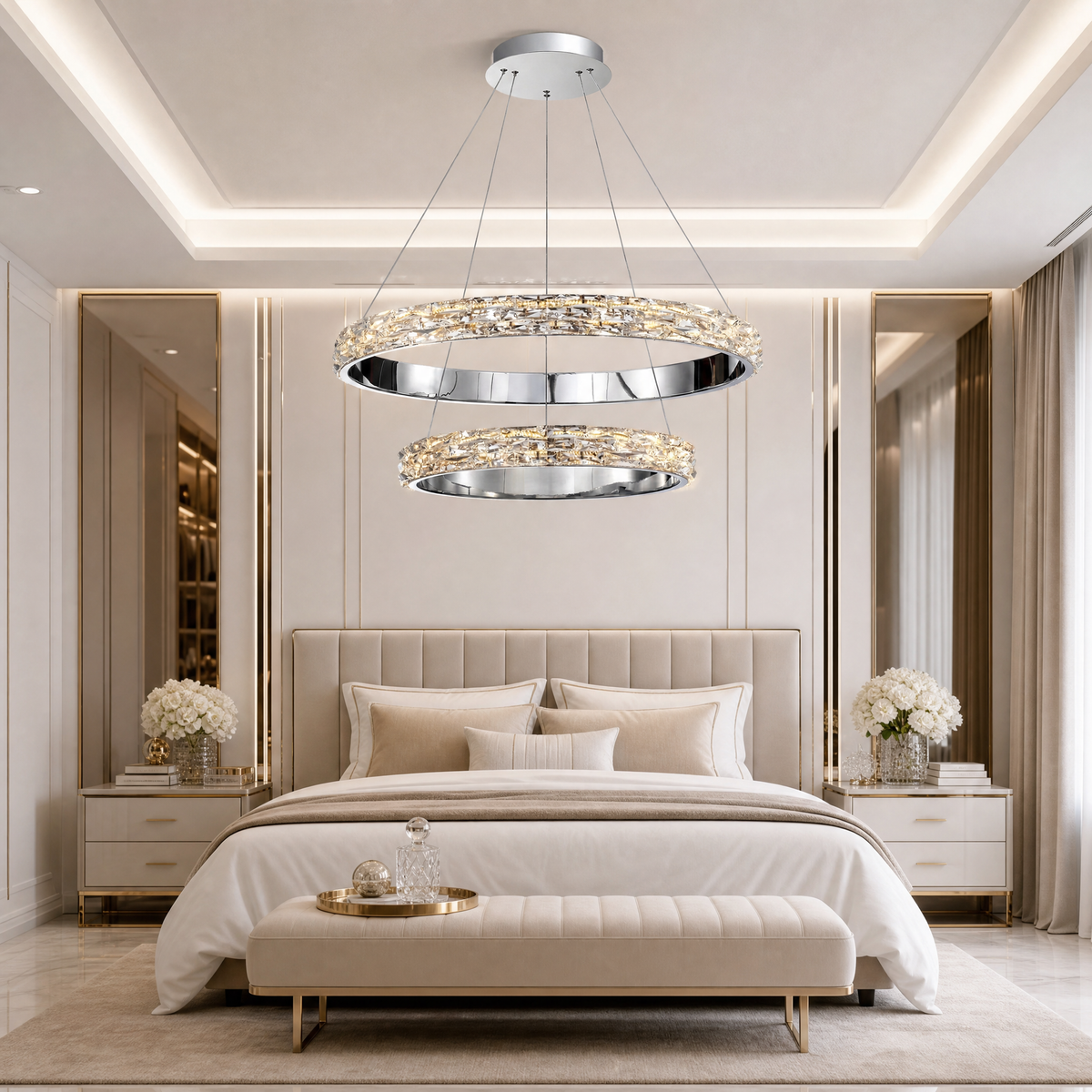 Yiosi Series Nested Crystal Chandelier Style D