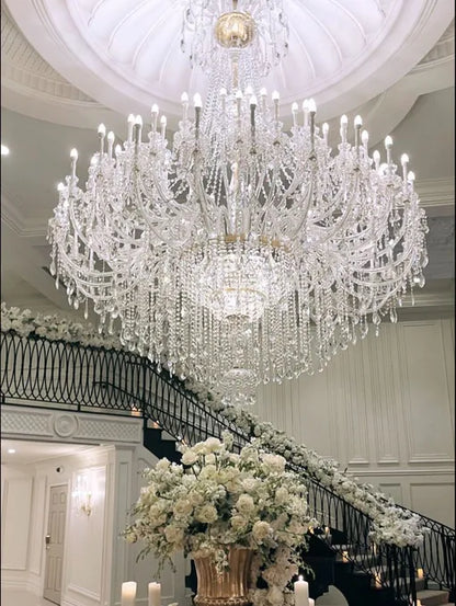 Extra Large Classic Traditional Crystal Chandelier 60/72/90 Lights for Hotel/Showroom/Foyer/Wedding Hall/Coffee Shop