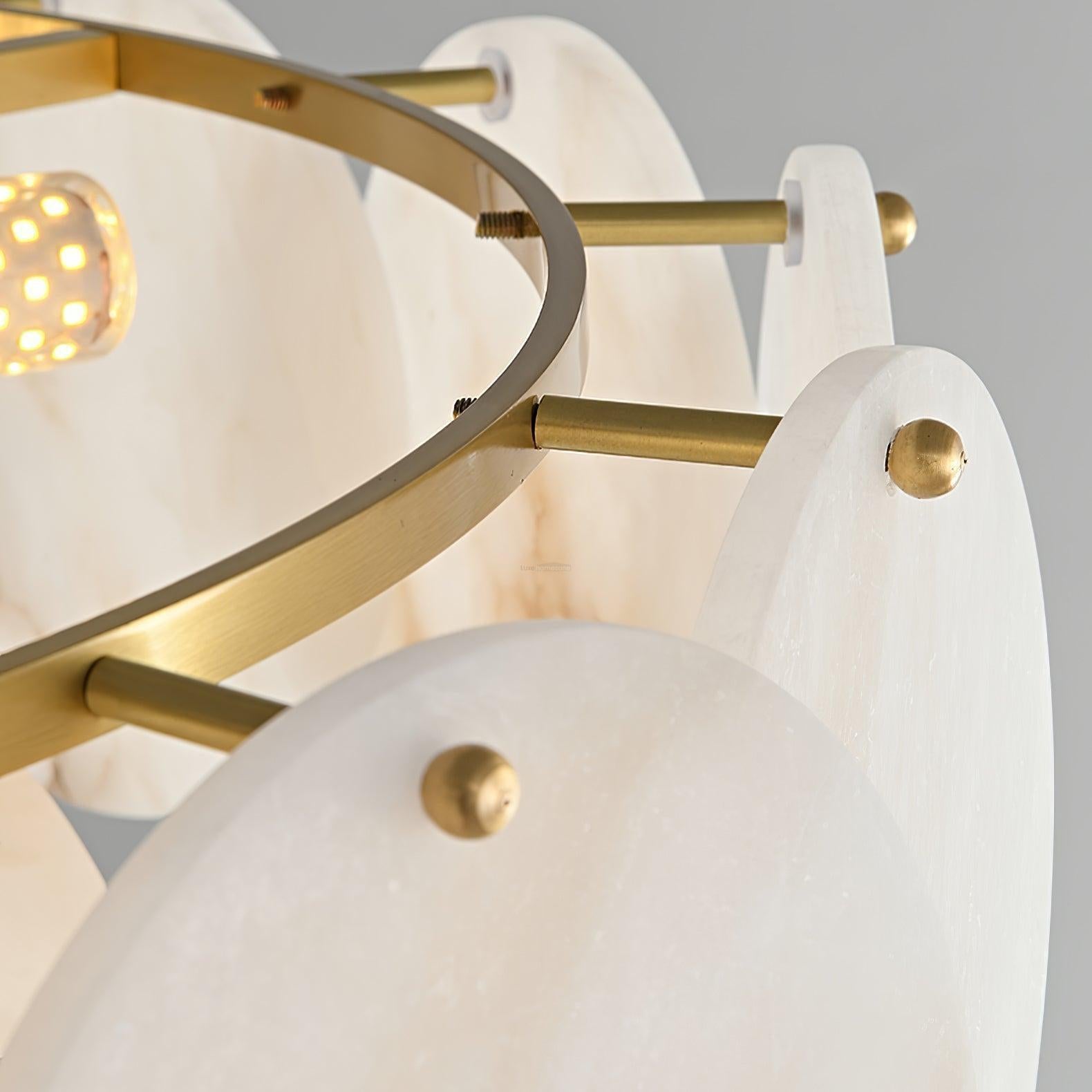 Alabaster Shell Brass Chandelier with 2/3/4/5/6 layer