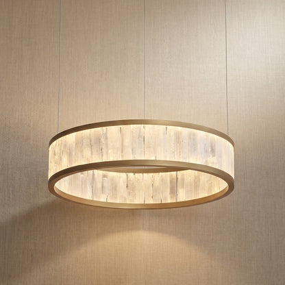 Natural Stone Chandelier in gold
