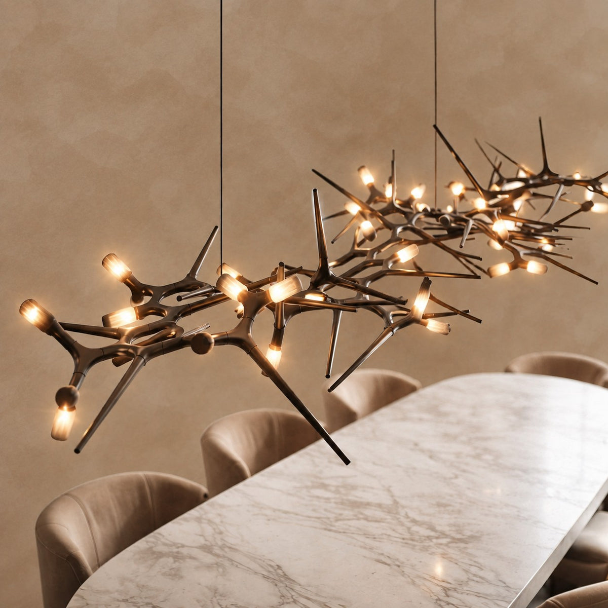 Adjustable Iron Dimmable LED Chandelier 47.2"-177.1"