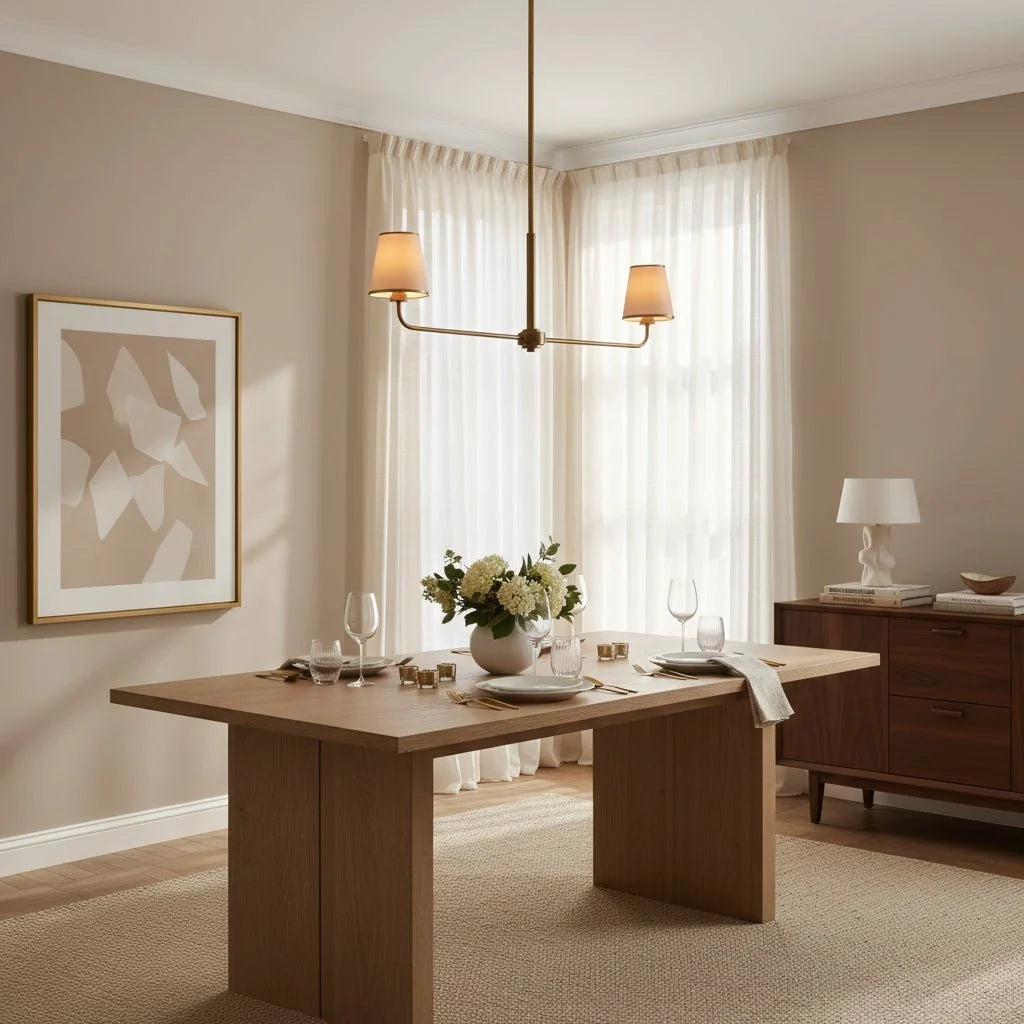 Adria 2-Light Chandelier in bronze - modern dining room lighting