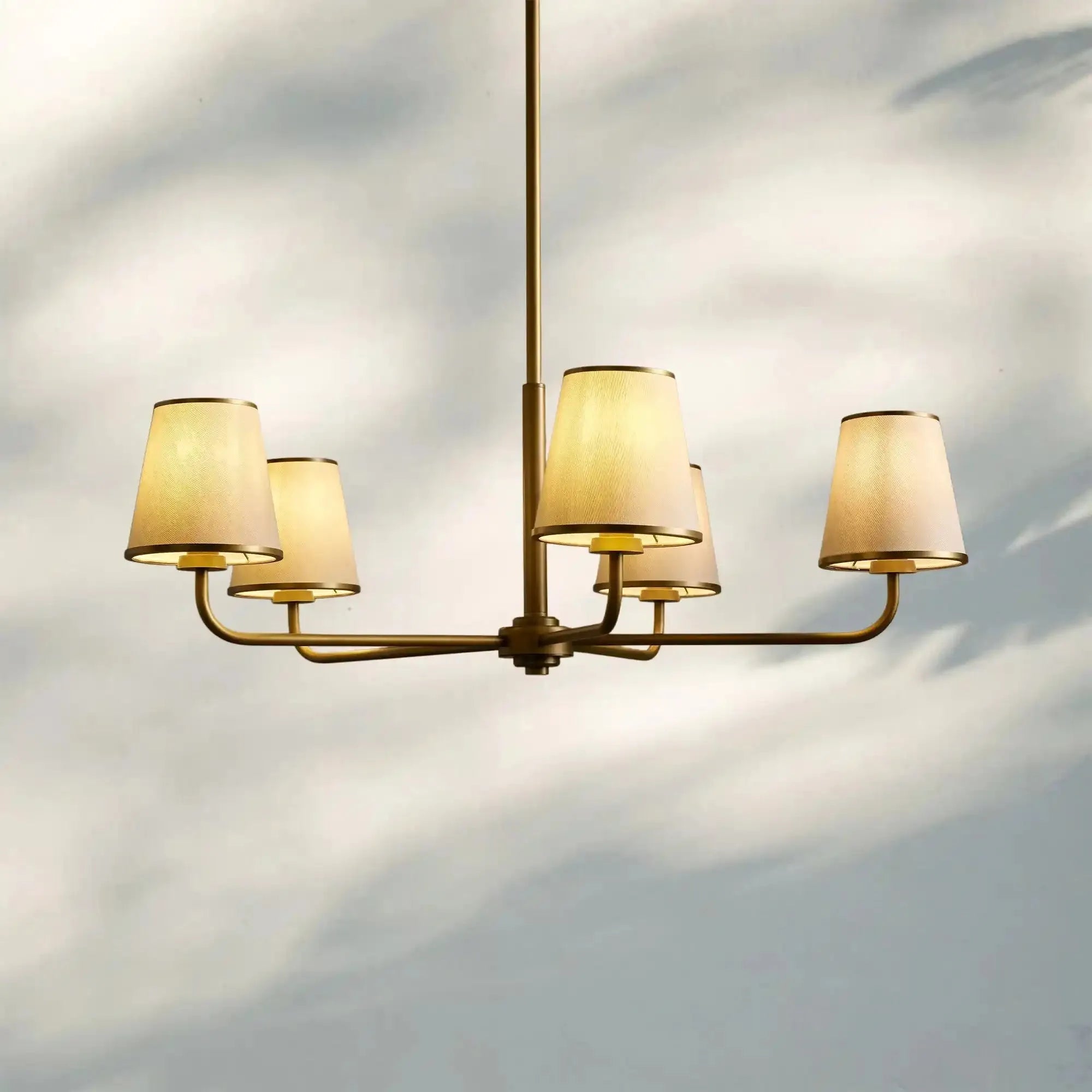 Adria Round Chandelier in bronze - dining room lighting
