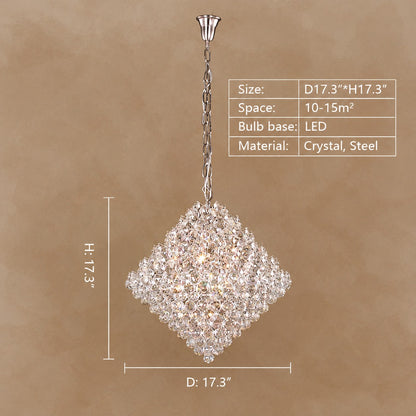 Aesthetic Luxury Conical Crystal Chandelier for Living/Dinning Room/Foyer/Hallway/Staircase