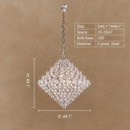 Aesthetic Luxury Conical Crystal Chandelier for Living/Dinning Room/Foyer/Hallway/Staircase