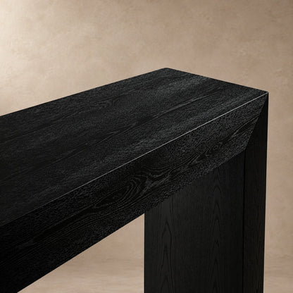 Happyarcadian Waterfall Edge Solid Oak Hallway Table