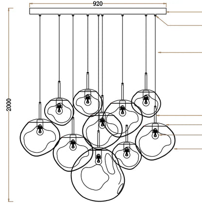 Afra Glass Chandelier 36”