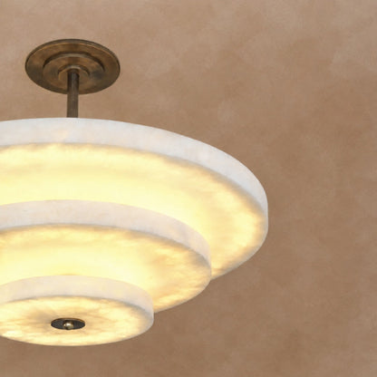Alabaster Bronze & White LED Chandelier – Elegant 33‑Inch