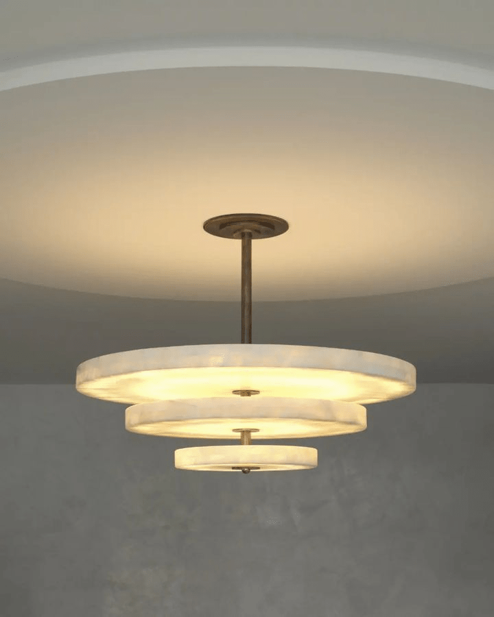 Ice Queen Alabaster Bronze & White LED Chandelier – Elegant 33‑Inch