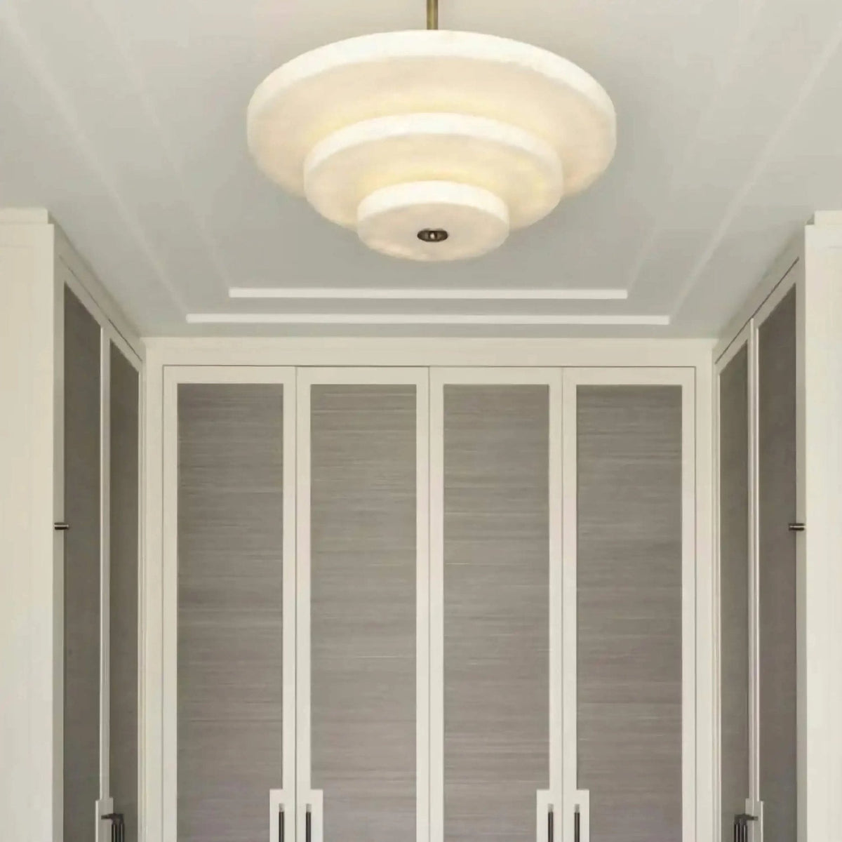 Ice Queen Alabaster Bronze & White LED Chandelier – Elegant 33‑Inch