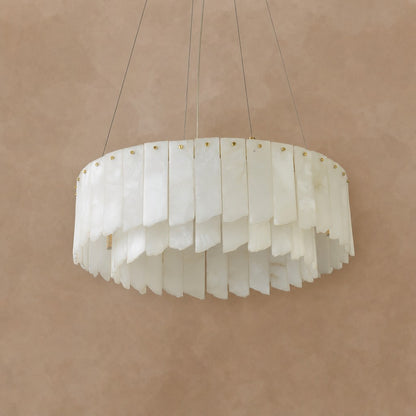 Alabaster Cascade Tiered Chandelier 22.4"-47.2"