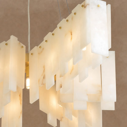 Alabaster Cascade Tiered Chandelier 22.4"-47.2"