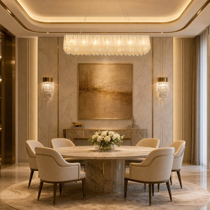 Alabaster Cascade Tiered Chandelier 22.4"-47.2"