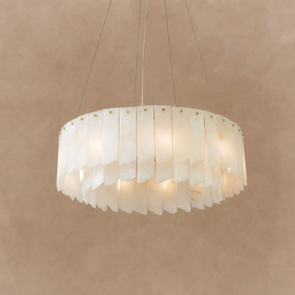 Alabaster Cascade Tiered Chandelier 22.4"-47.2"